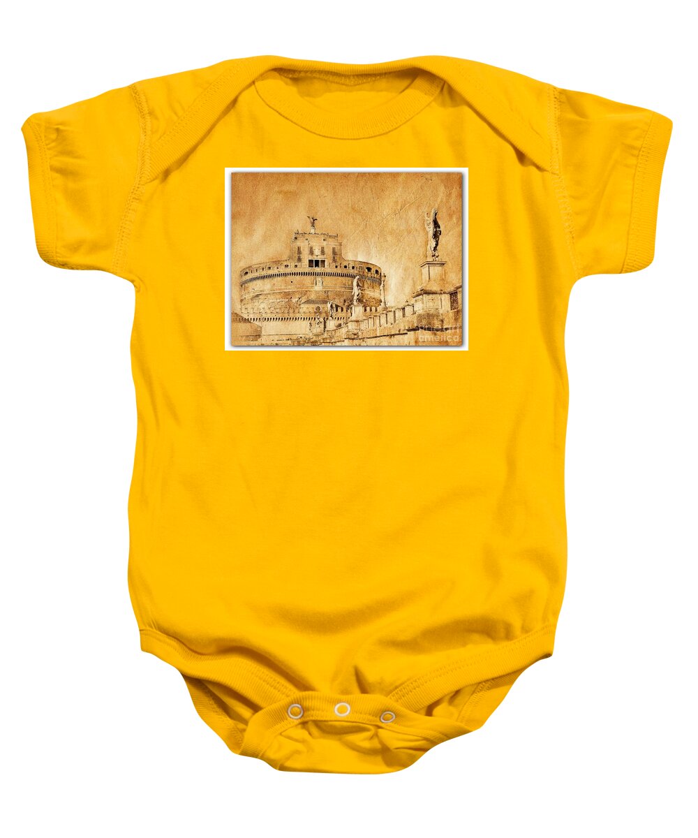 Grunge Baby Onesie featuring the photograph Angels Bridge and Castle by Stefano Senise