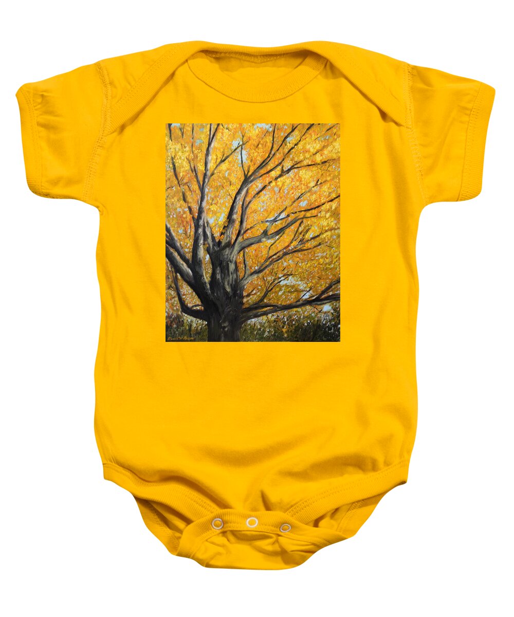 Fall Baby Onesie featuring the painting Autumn Leaves by Daniel W Green