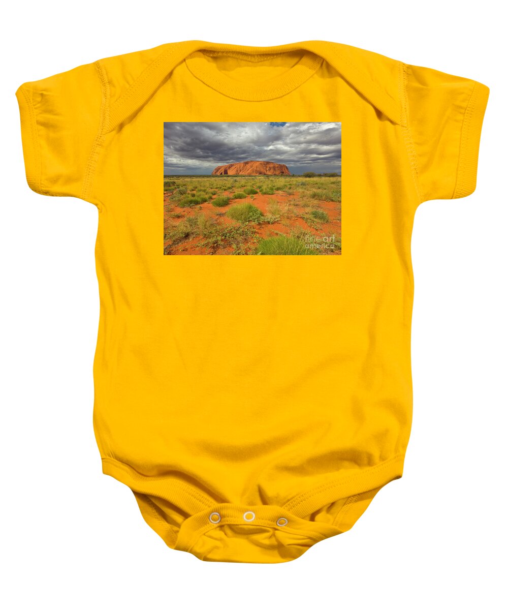 00477465 Baby Onesie featuring the photograph Ayers Rock Uluru-kata Tjuta Natl Park by Yva Momatiuk and John Eastcott