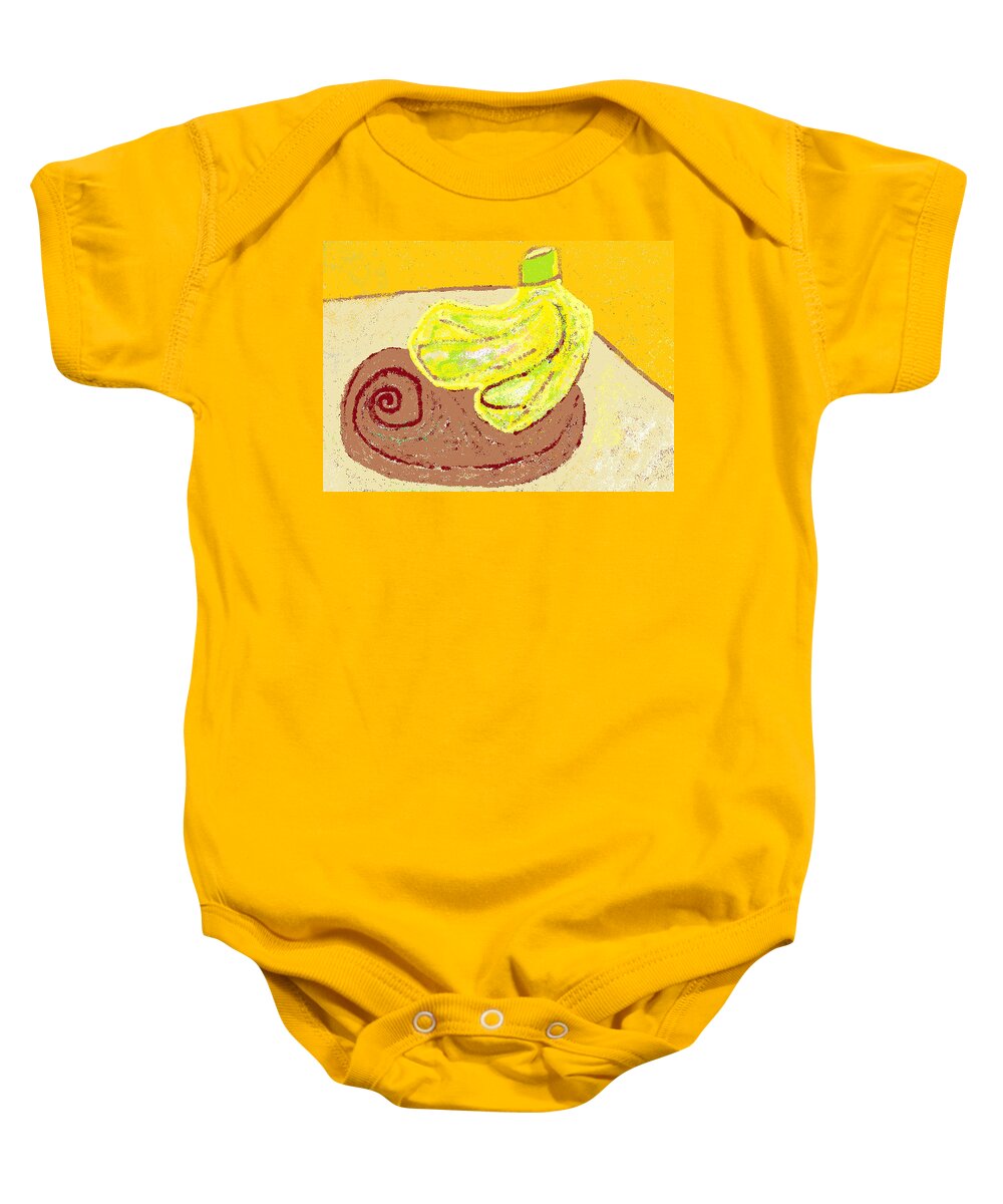 Bananas Baby Onesie featuring the painting Bananas from Paphos 3 by Anita Dale Livaditis