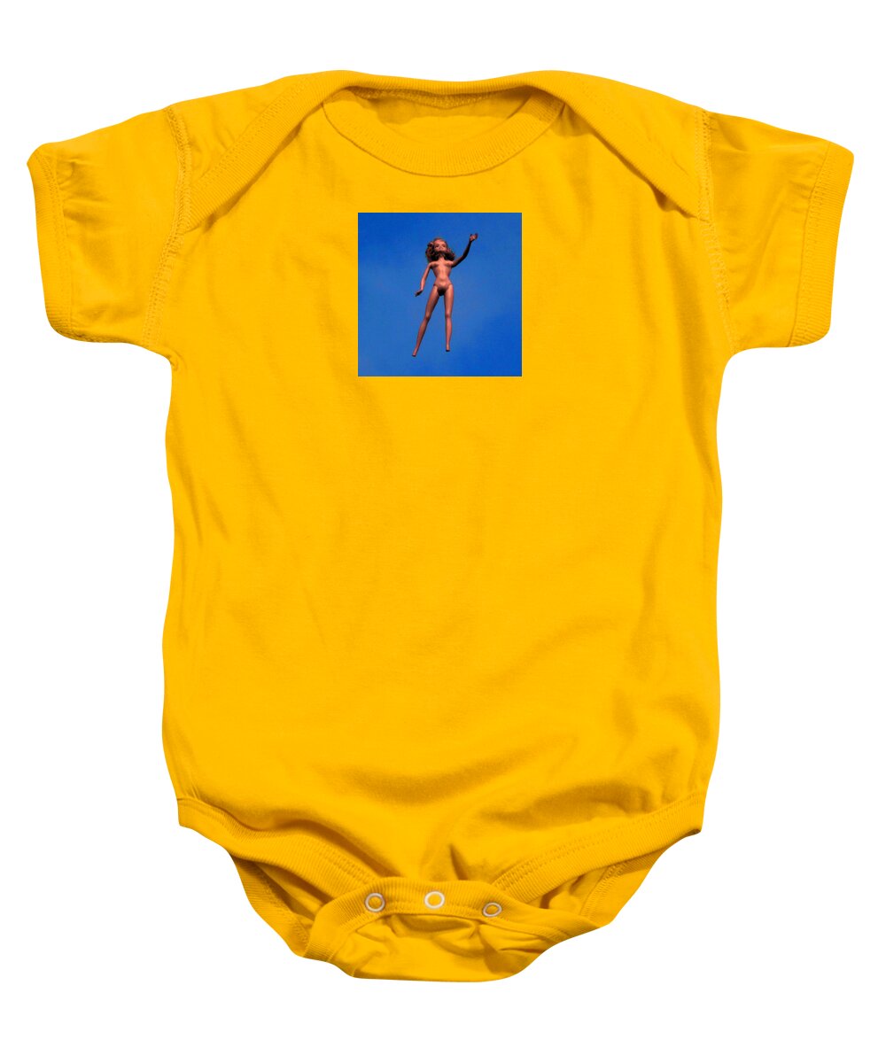  Baby Onesie featuring the photograph Barbie In the Sky by Steve Fields