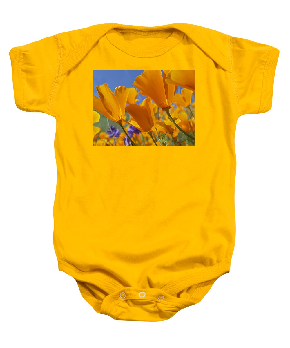 00176982 Baby Onesie featuring the photograph California Poppies by Tim Fitzharris