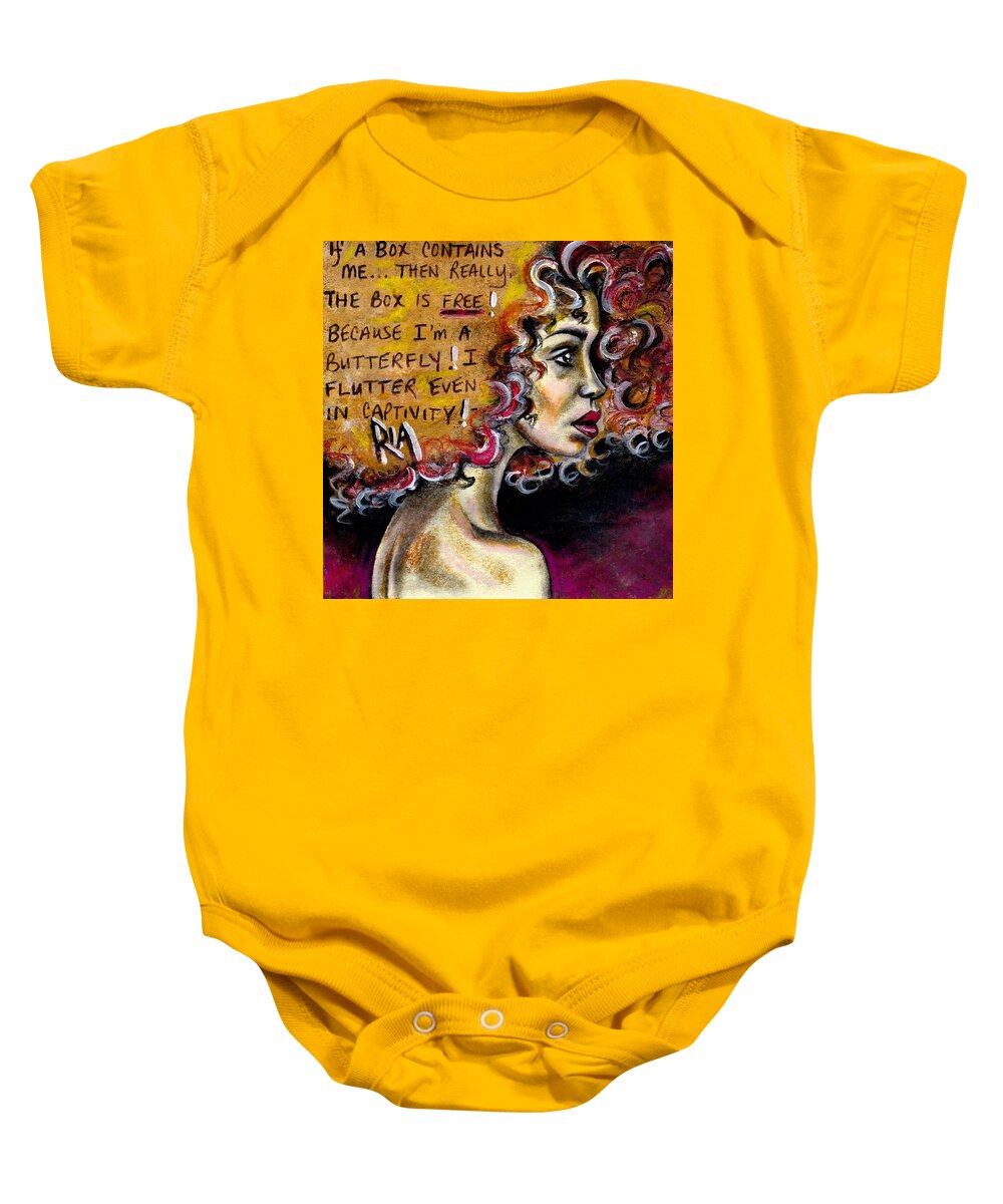 Artbyria Baby Onesie featuring the photograph Cant put me in a Box by Artist RiA
