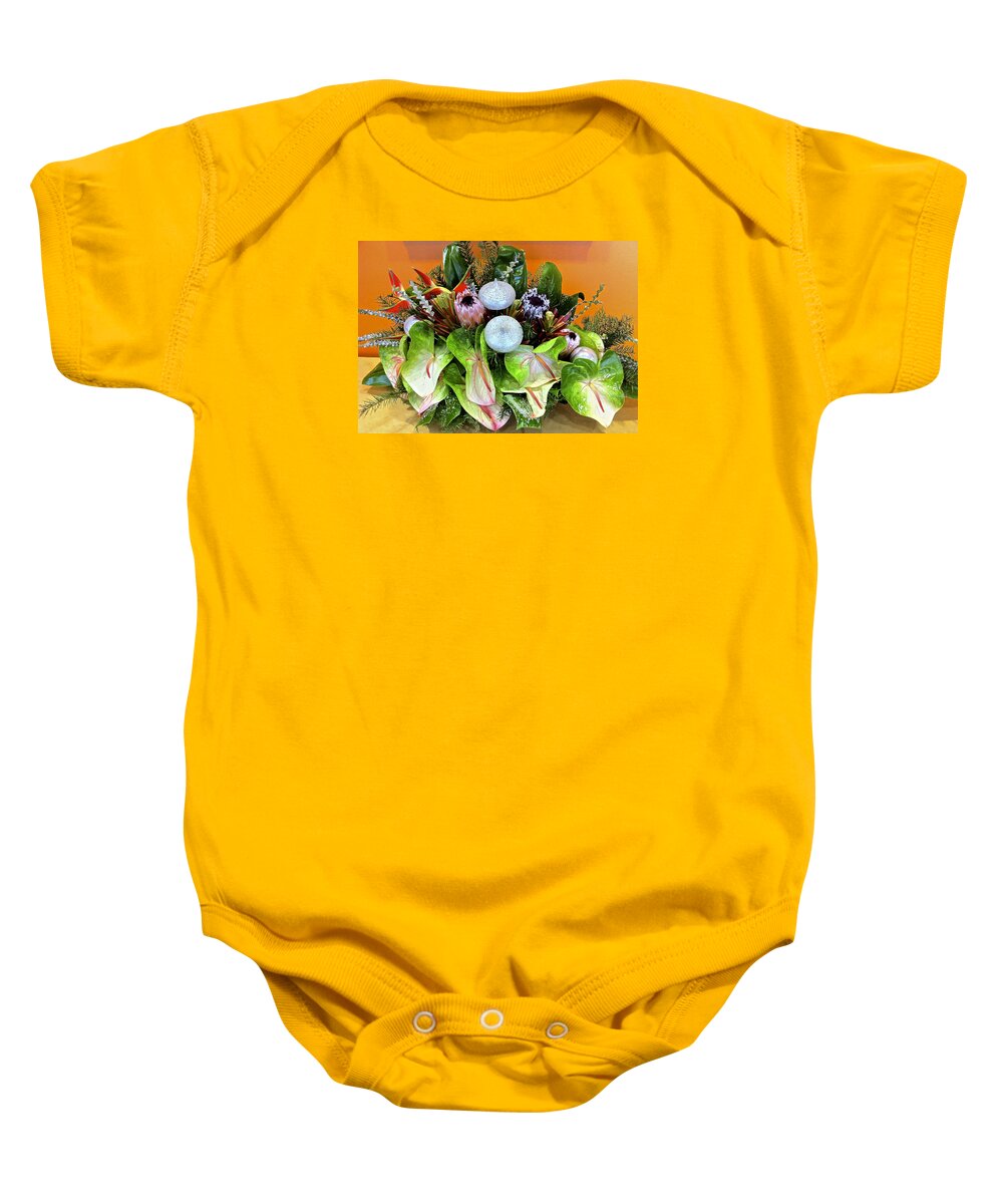 Christmas Baby Onesie featuring the photograph Mele Kalikimaka Christmas in Hawaii by Venetia Featherstone-Witty