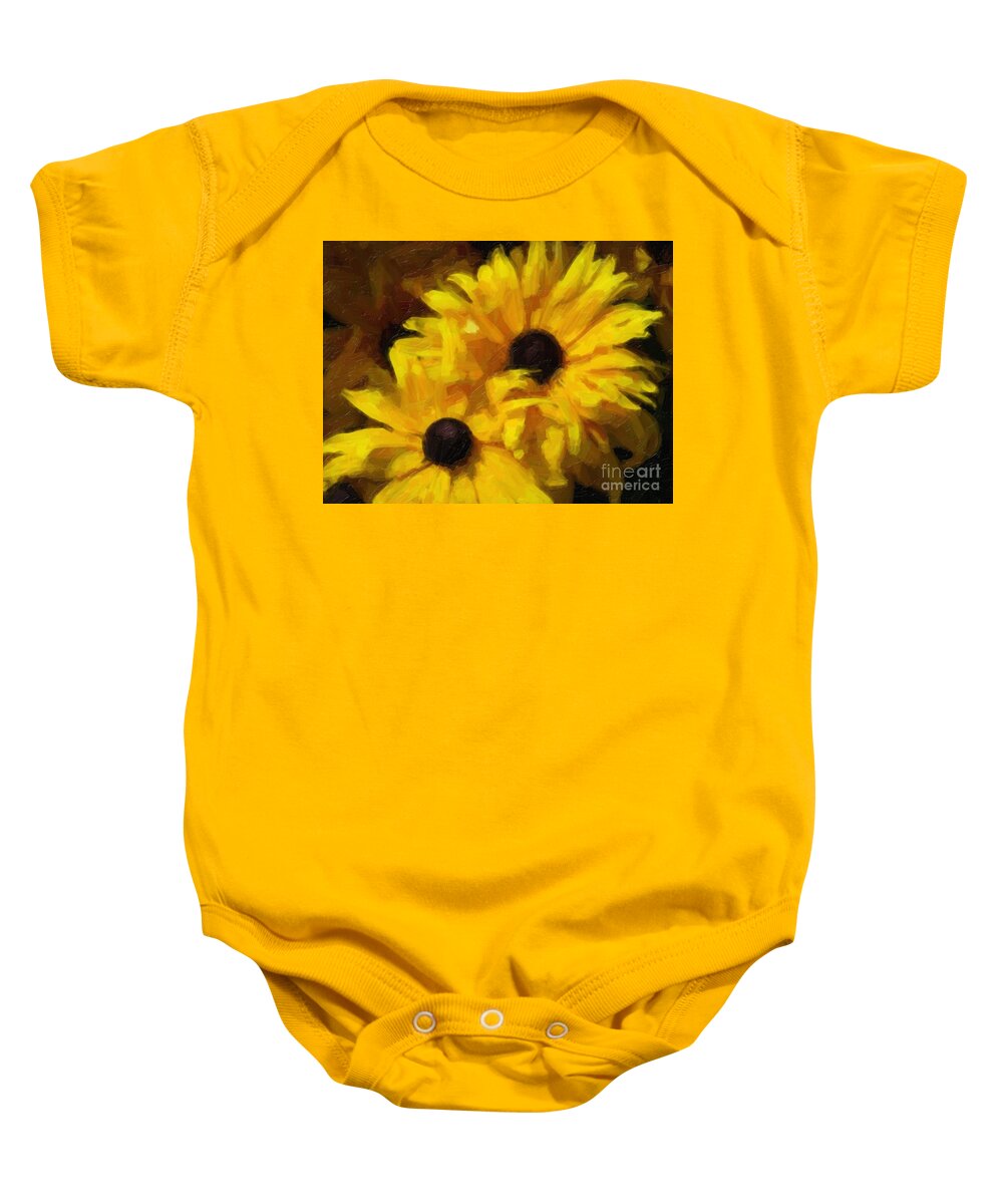 Yellow Baby Onesie featuring the photograph Daisies by Jacklyn Duryea Fraizer