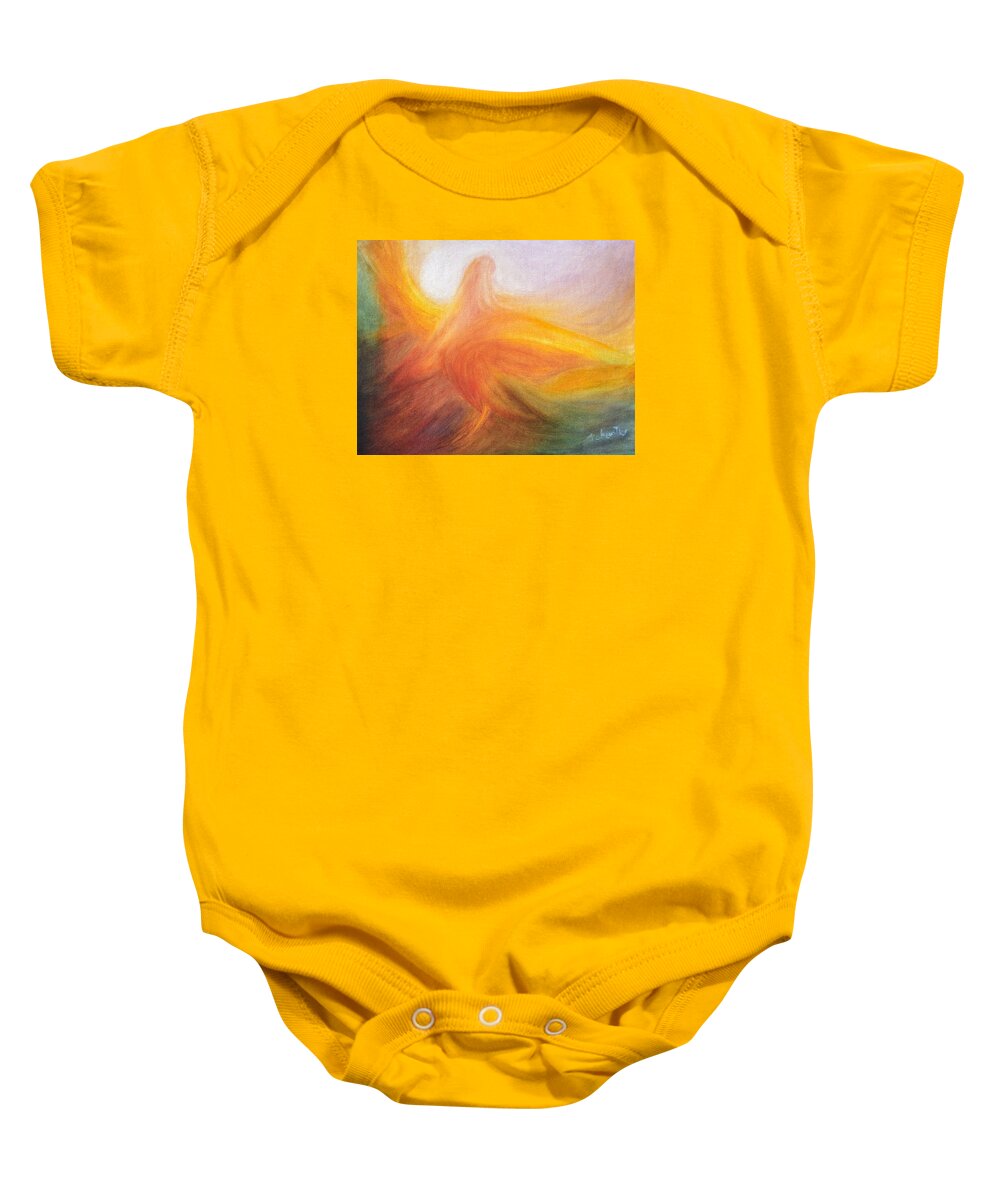 Judith Chantler Baby Onesie featuring the painting Moving by Judith Chantler