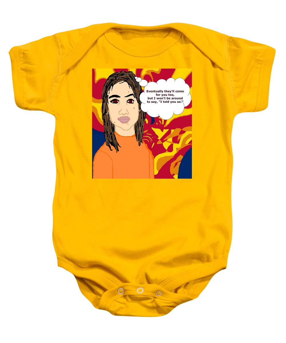 Cartoon Baby Onesie featuring the digital art Eventually They'll Come for You Too by Pharris Art