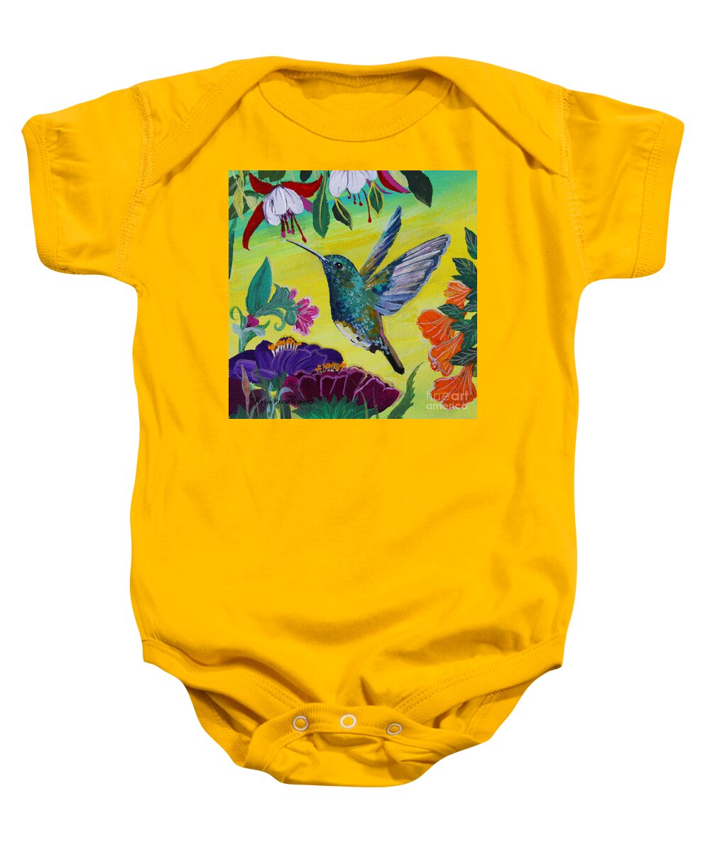 Follow Me Baby Onesie featuring the painting Follow Me by Robin Pedrero