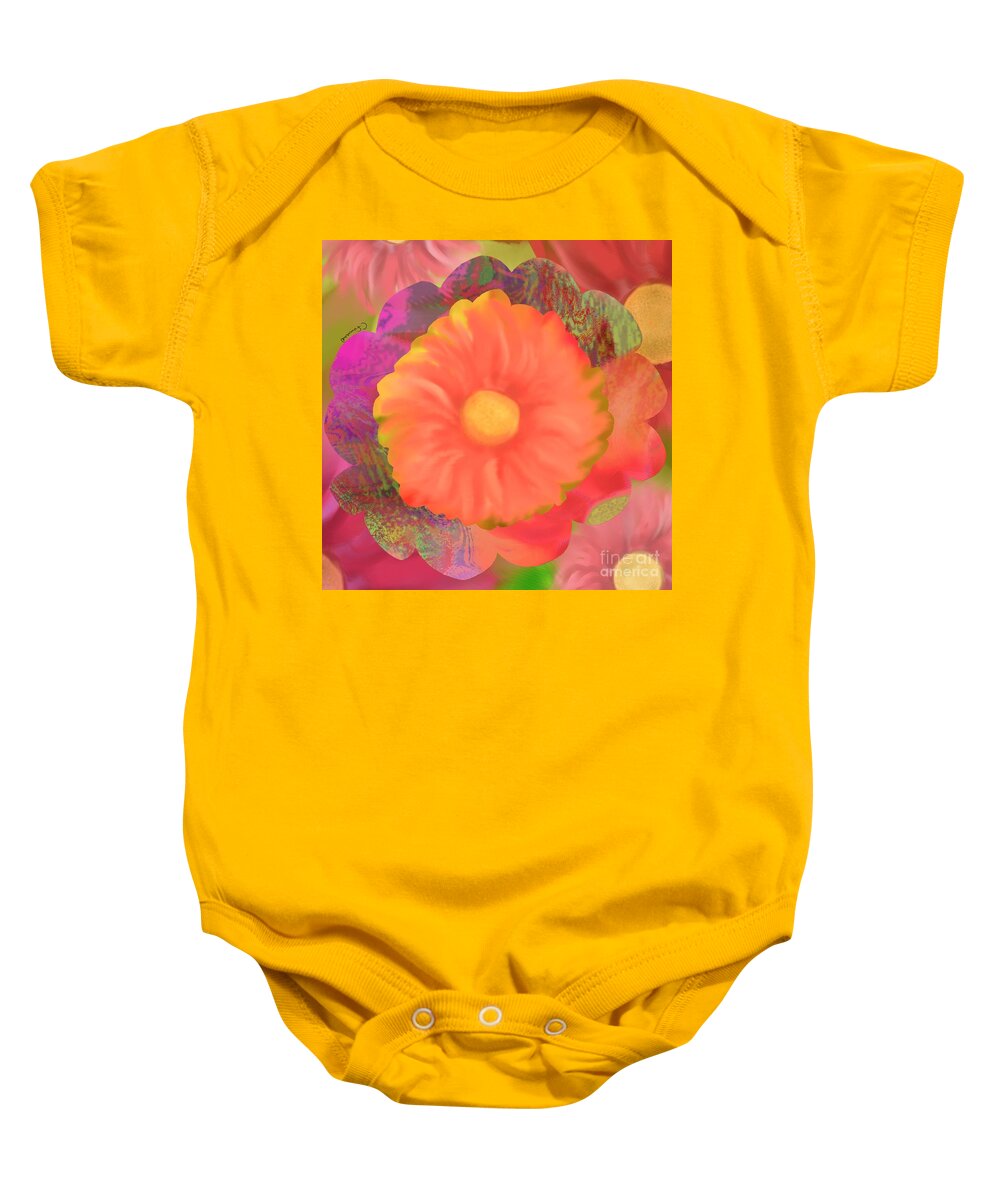 Dahlia Baby Onesie featuring the digital art Garden party III by Christine Fournier