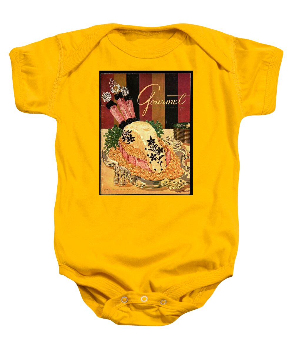 Illustration Baby Onesie featuring the photograph Gourmet Cover Illustration Of Langue De Boeuf by Henry Stahlhut