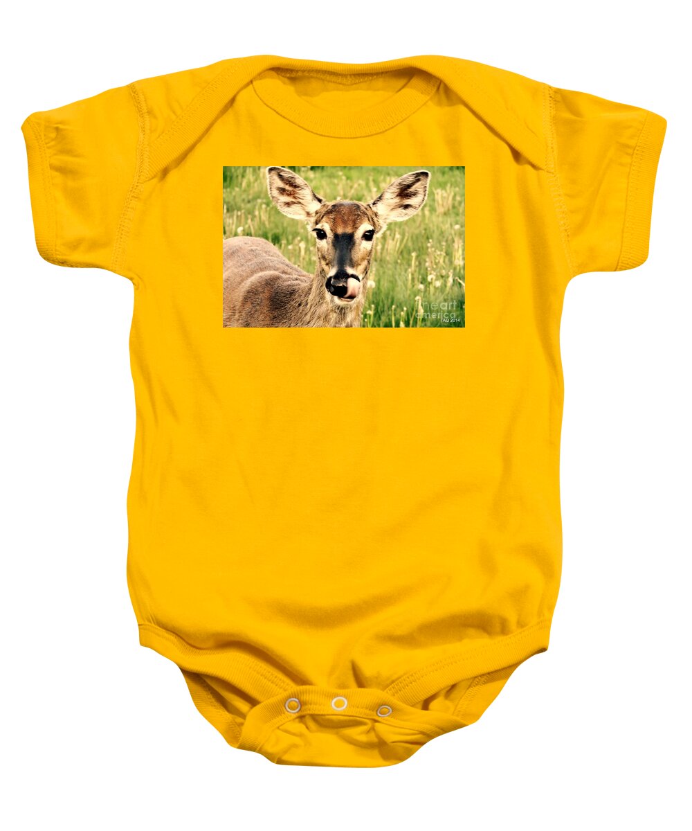 Deer Baby Onesie featuring the photograph Happy by Tami Quigley
