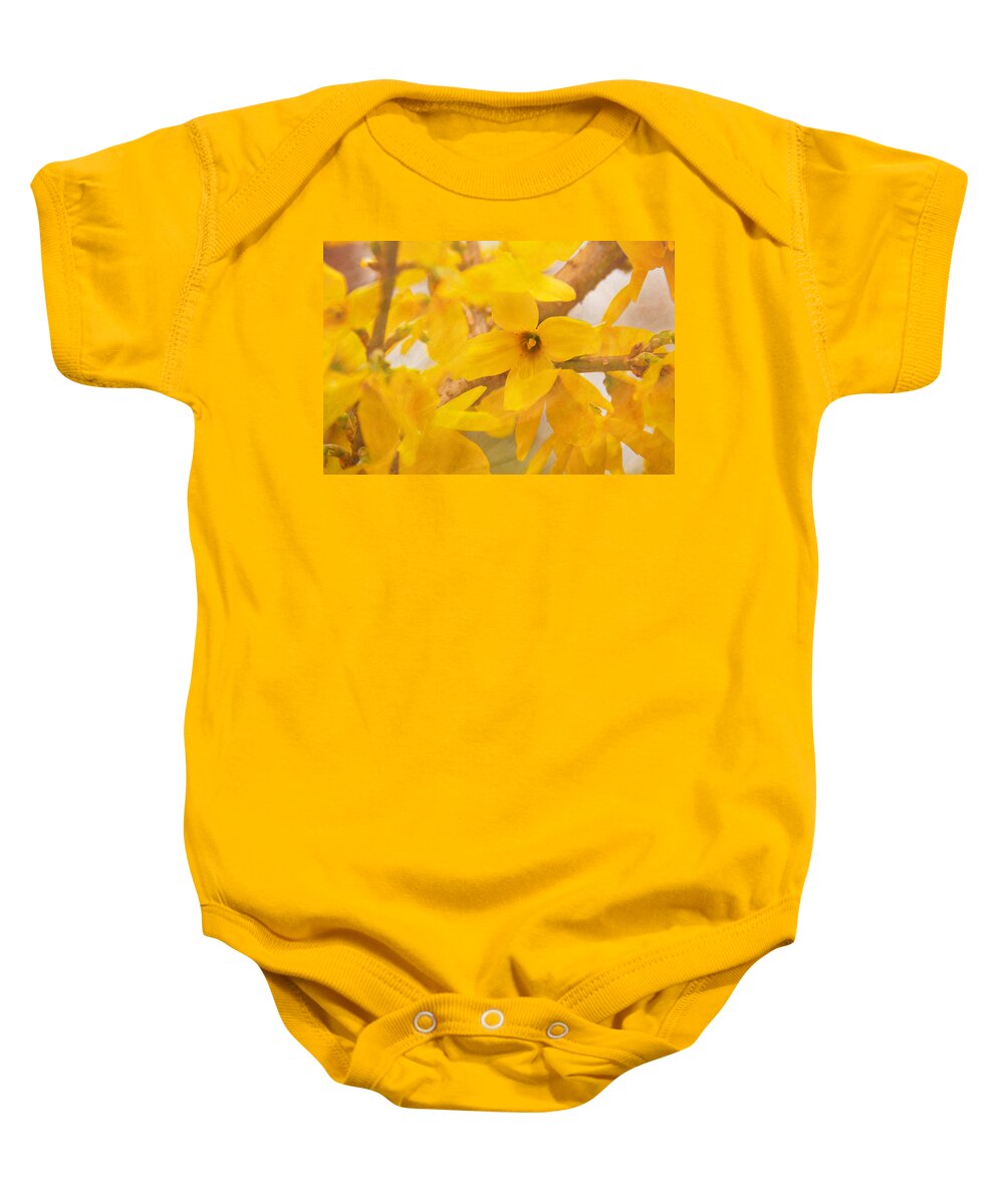 Blooming Baby Onesie featuring the photograph Impressionist Forsythia by Jemmy Archer