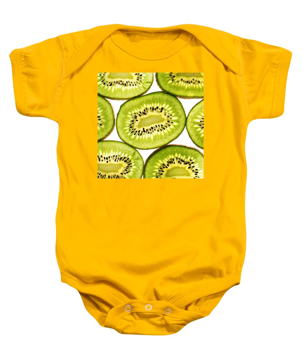 Close Baby Onesie featuring the photograph Kiwi fruit III by Paul Ge