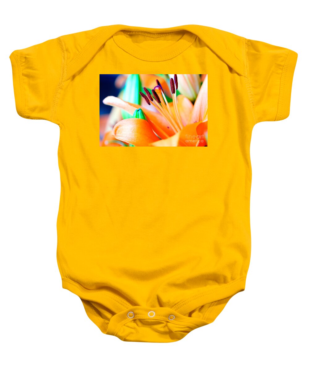Art Baby Onesie featuring the photograph L I L Y by Charles Dobbs