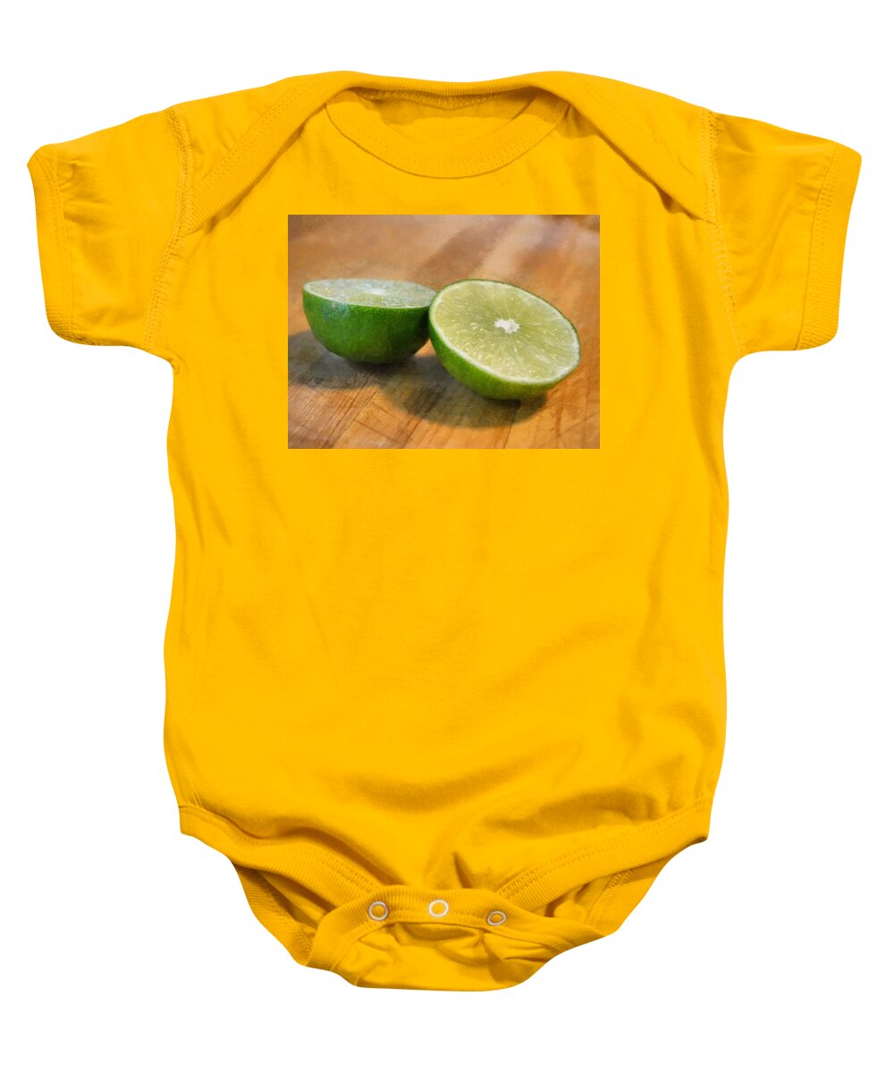 Lime Baby Onesie featuring the photograph Lime by Michelle Calkins