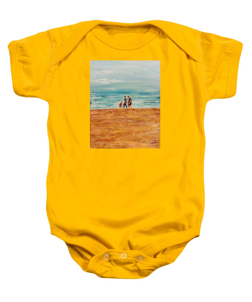 Landscape Baby Onesie featuring the painting Manly seashore Sydney by Eli Gross