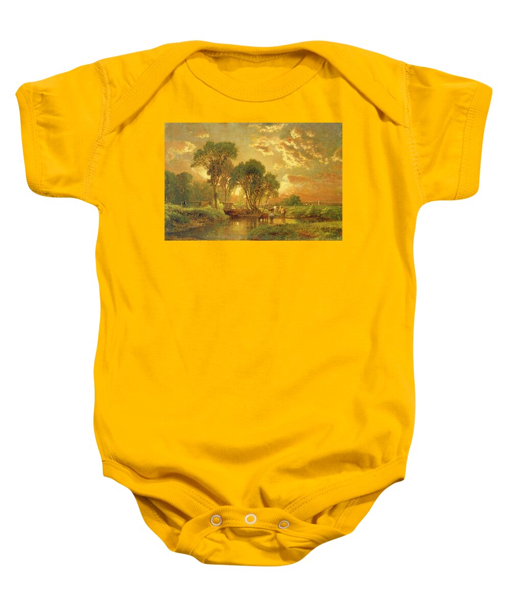Inness Baby Onesie featuring the painting Medfield Massachusetts by Inness