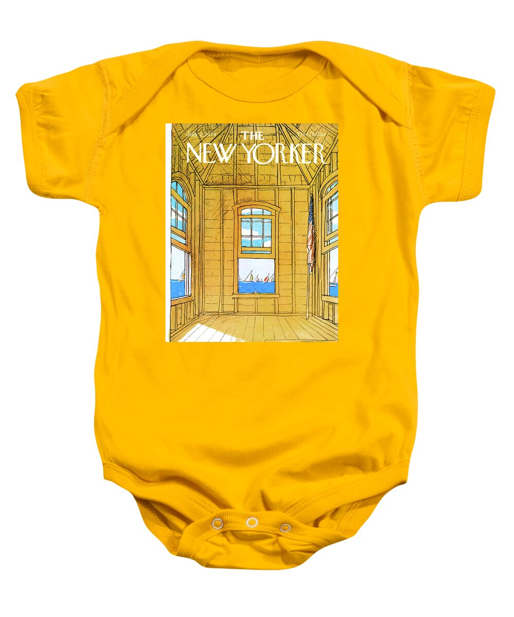 Leisure Baby Onesie featuring the painting New Yorker July 2nd, 1979 by Arthur Getz
