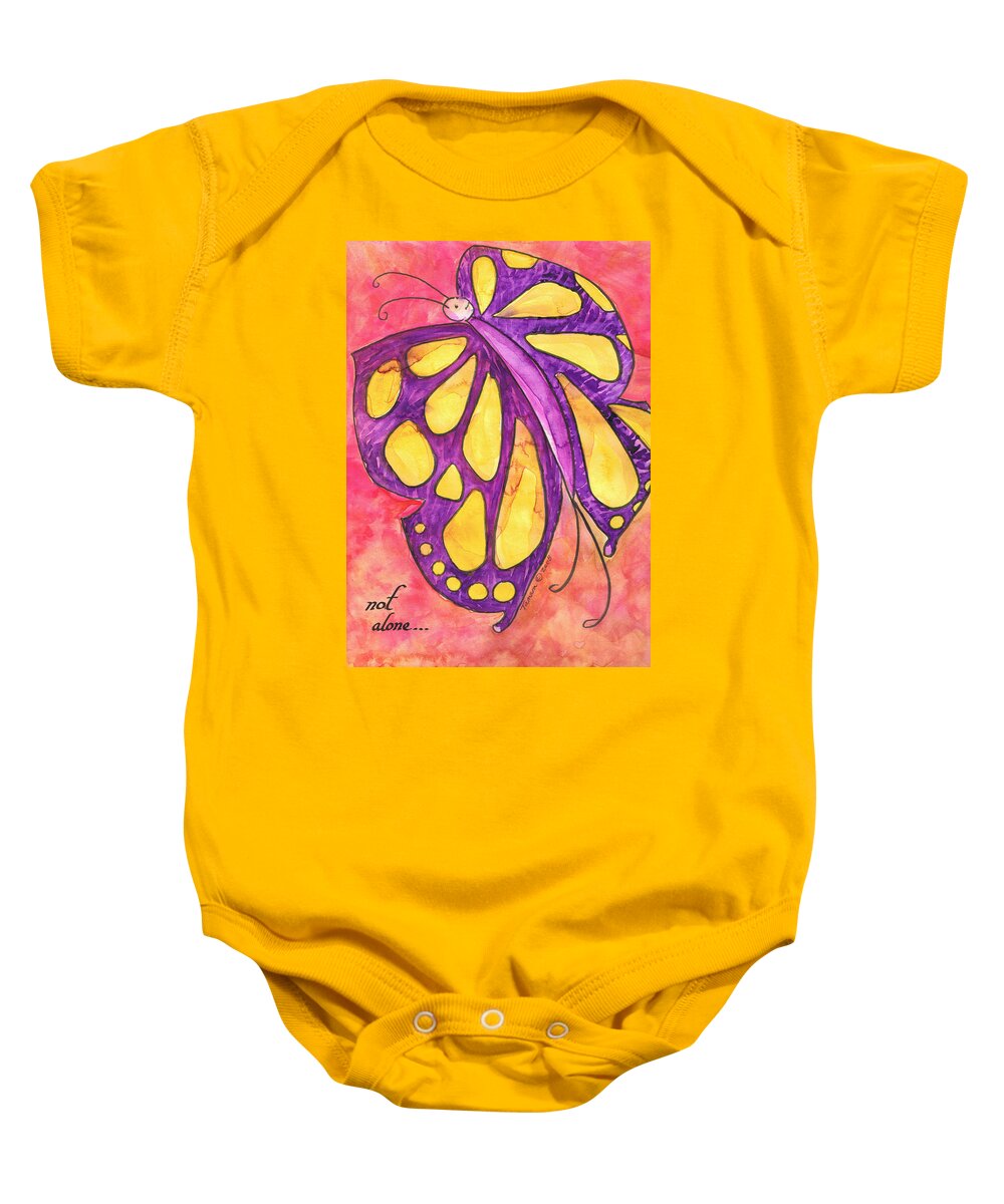 Watercolor Baby Onesie featuring the painting Not alone by Tamara Kulish