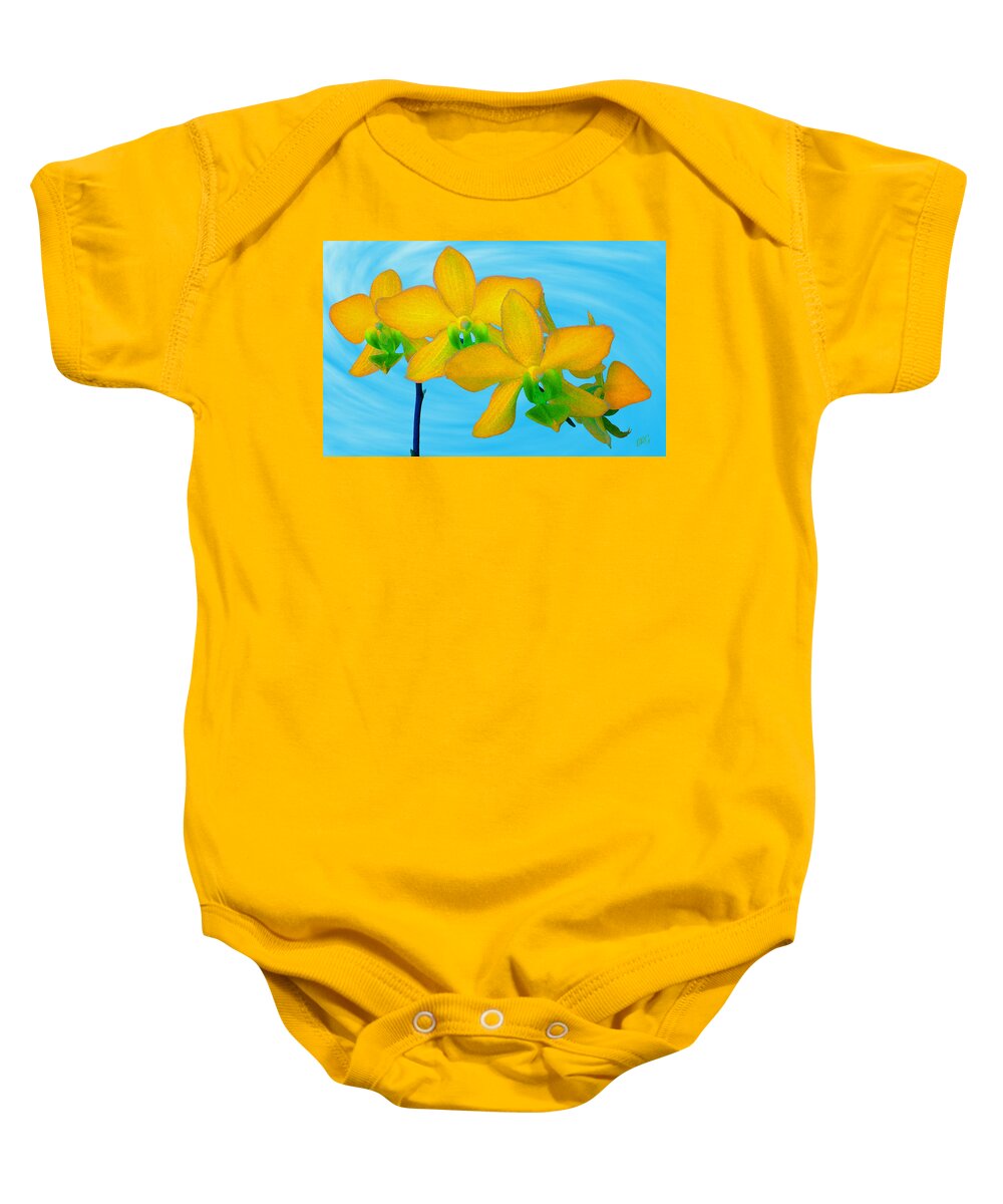Orchid Flower Baby Onesie featuring the photograph Orchid In Yellow by Ben and Raisa Gertsberg