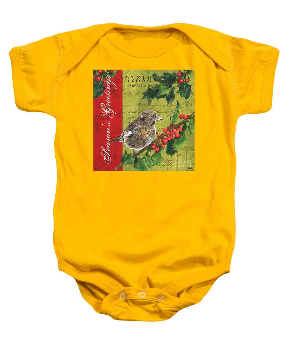 Christmas Baby Onesie featuring the painting Peace on Earth 1 by Debbie DeWitt