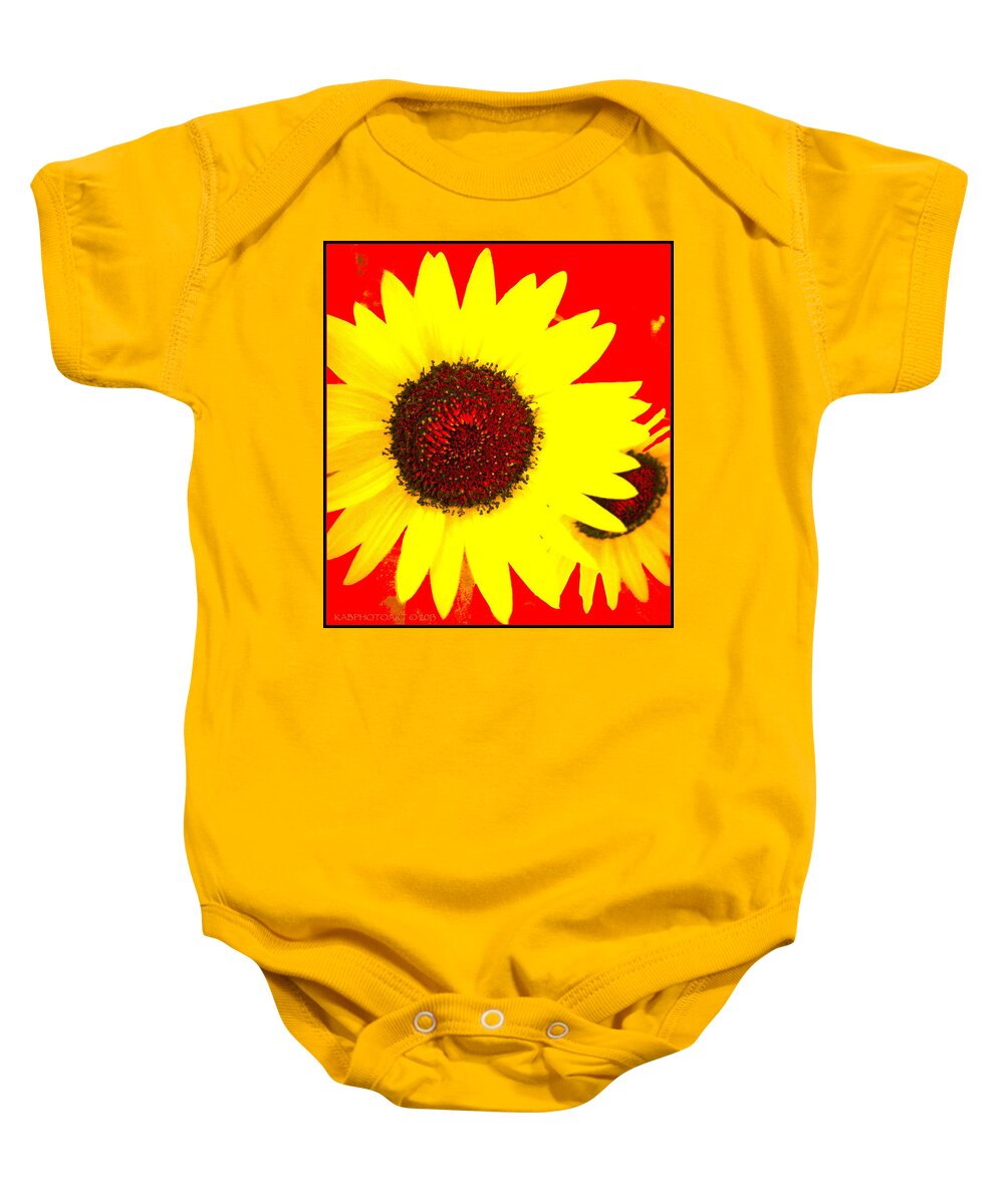 Sunflower Baby Onesie featuring the photograph Peek A Boo by Kathy Barney