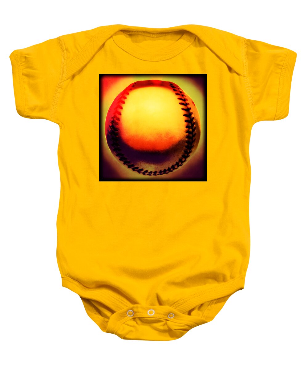 Bravo Baby Onesie featuring the photograph Red Hot Baseball by Yo Pedro