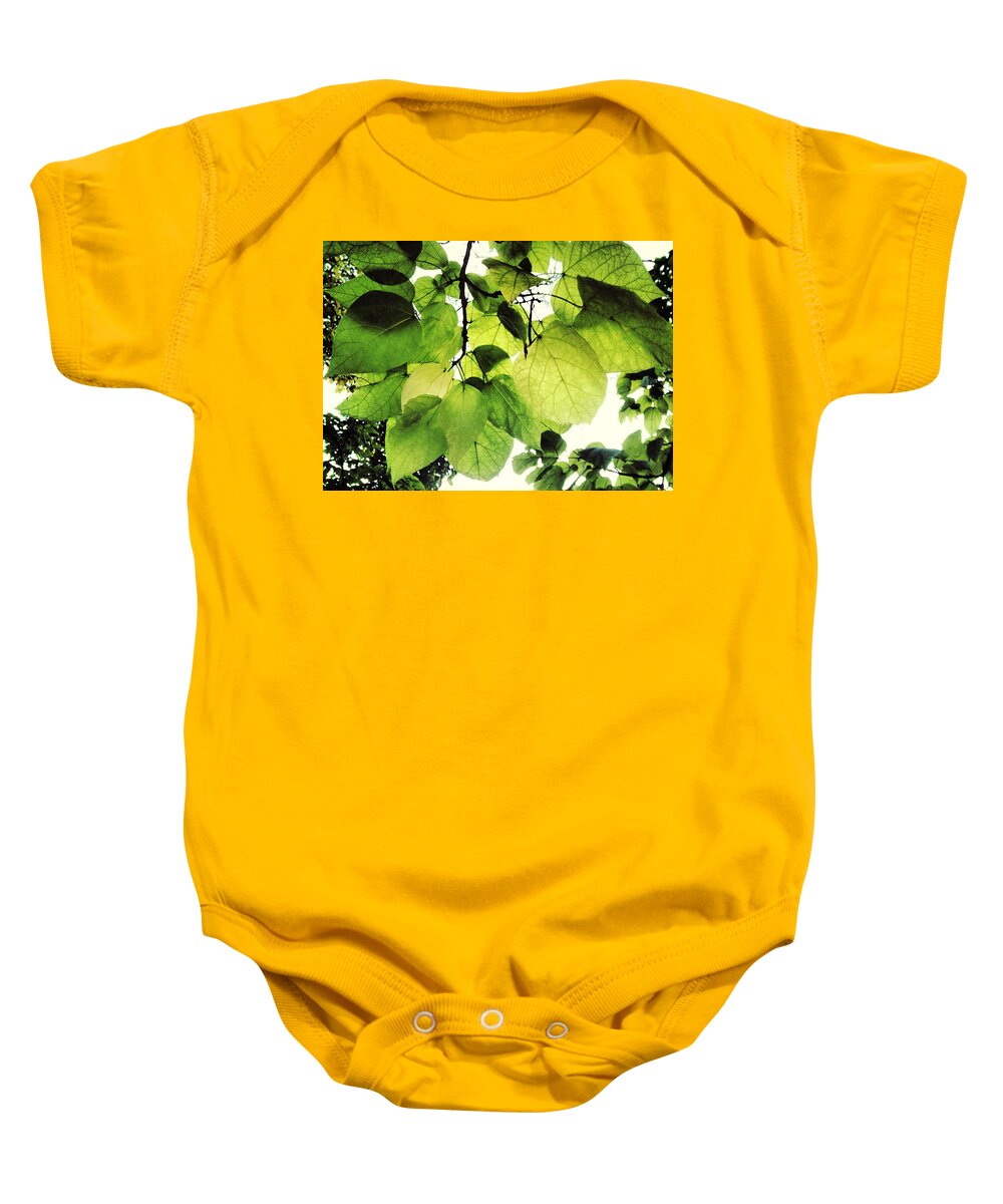 Leaf Baby Onesie featuring the photograph Catalpa Branch by Angela Rath
