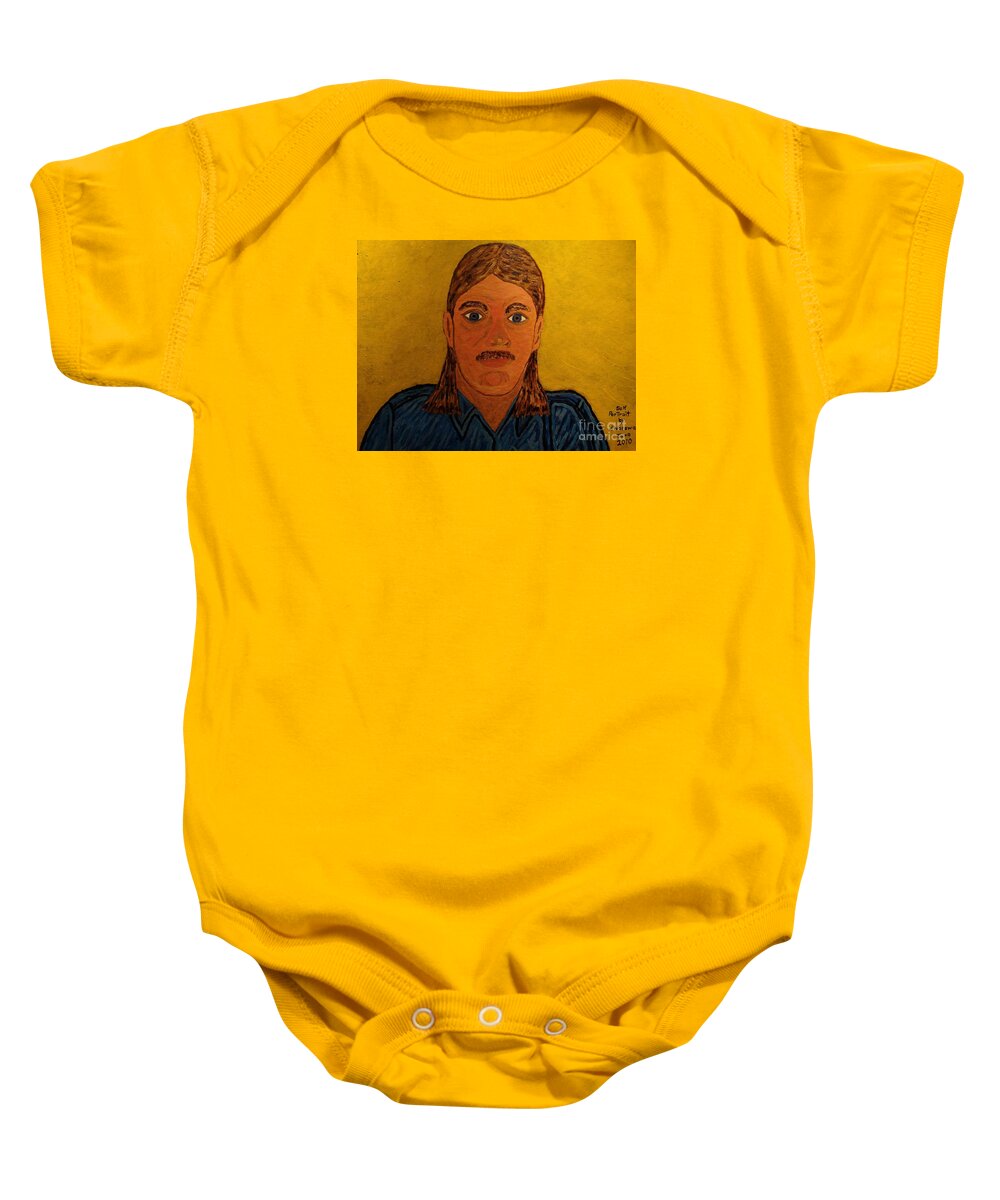 Self Portrait Of Canadian Artist. Buy A Pillow From Me. U'll Never Regret Doing So. Thanks For Visiting My Art Gallery Of Wacky Paintings. Sincerely Douglas....:>) Baby Onesie featuring the painting Self Portait 2010 by Douglas W Warawa