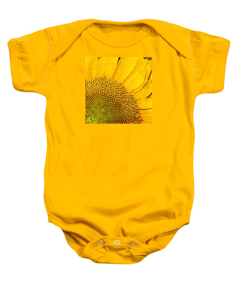 Sunflower Baby Onesie featuring the photograph Slice of Sunshine by Cathy Kovarik