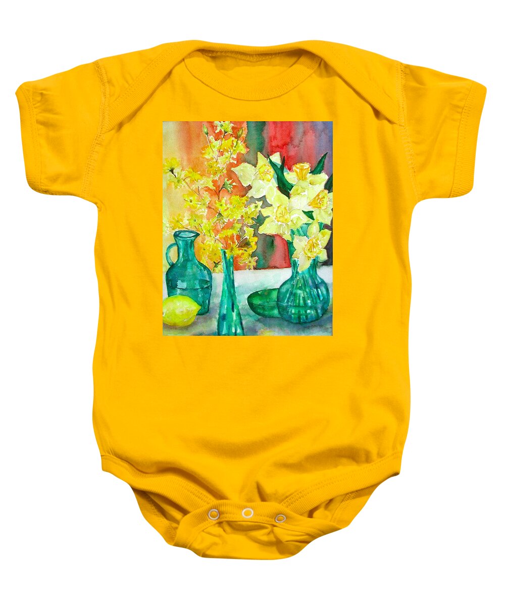 Spring Baby Onesie featuring the painting Spring by Anna Ruzsan