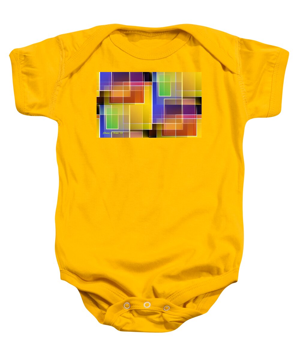Abstract Baby Onesie featuring the digital art Stained Glass by Shana Rowe Jackson