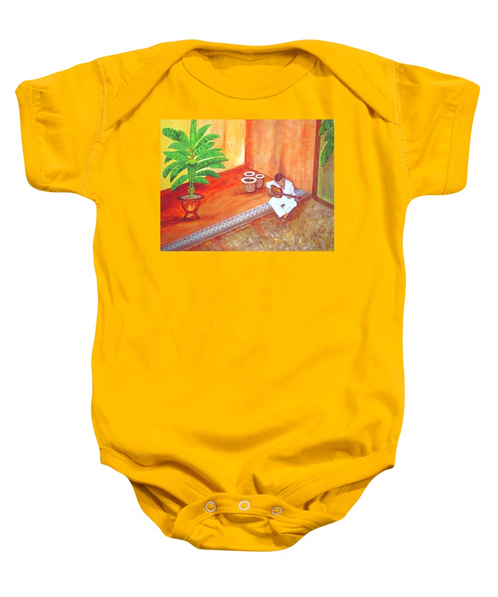 Print Baby Onesie featuring the painting Steve While On Safari In South Africa by Ashley Goforth