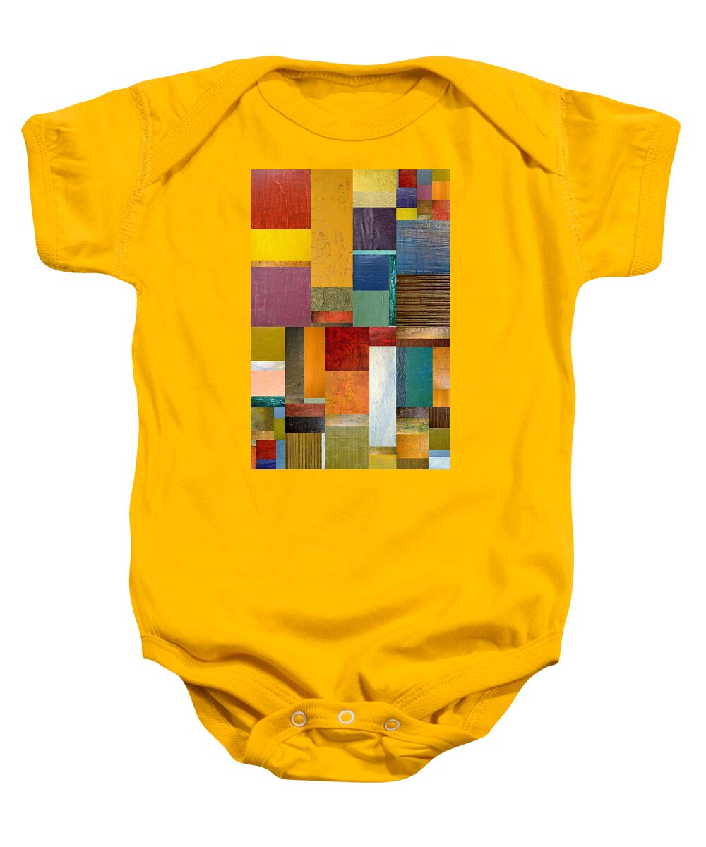 Textural Baby Onesie featuring the painting Strips and Pieces ll by Michelle Calkins