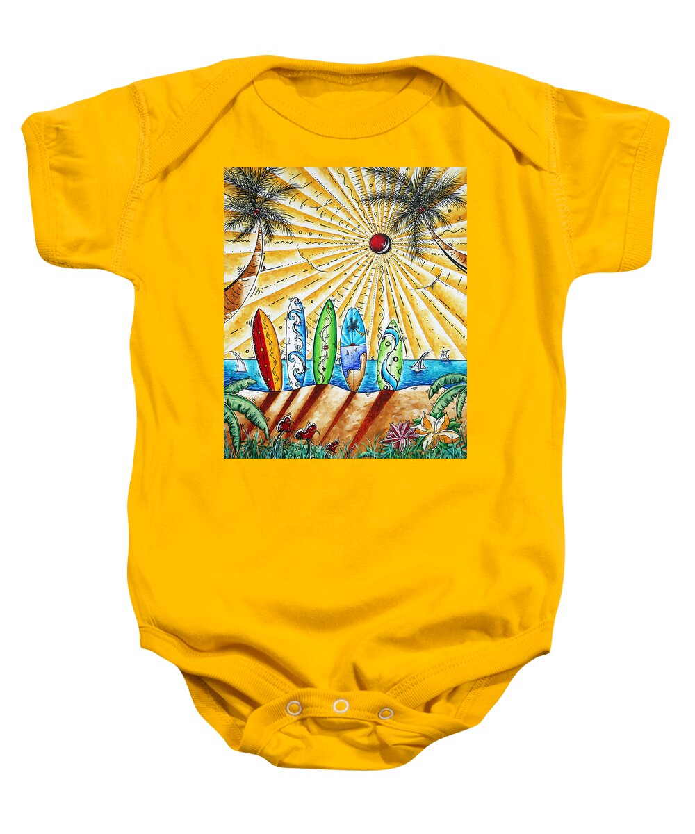 Tropical Baby Onesie featuring the painting Summer Break by MADART by Megan Aroon