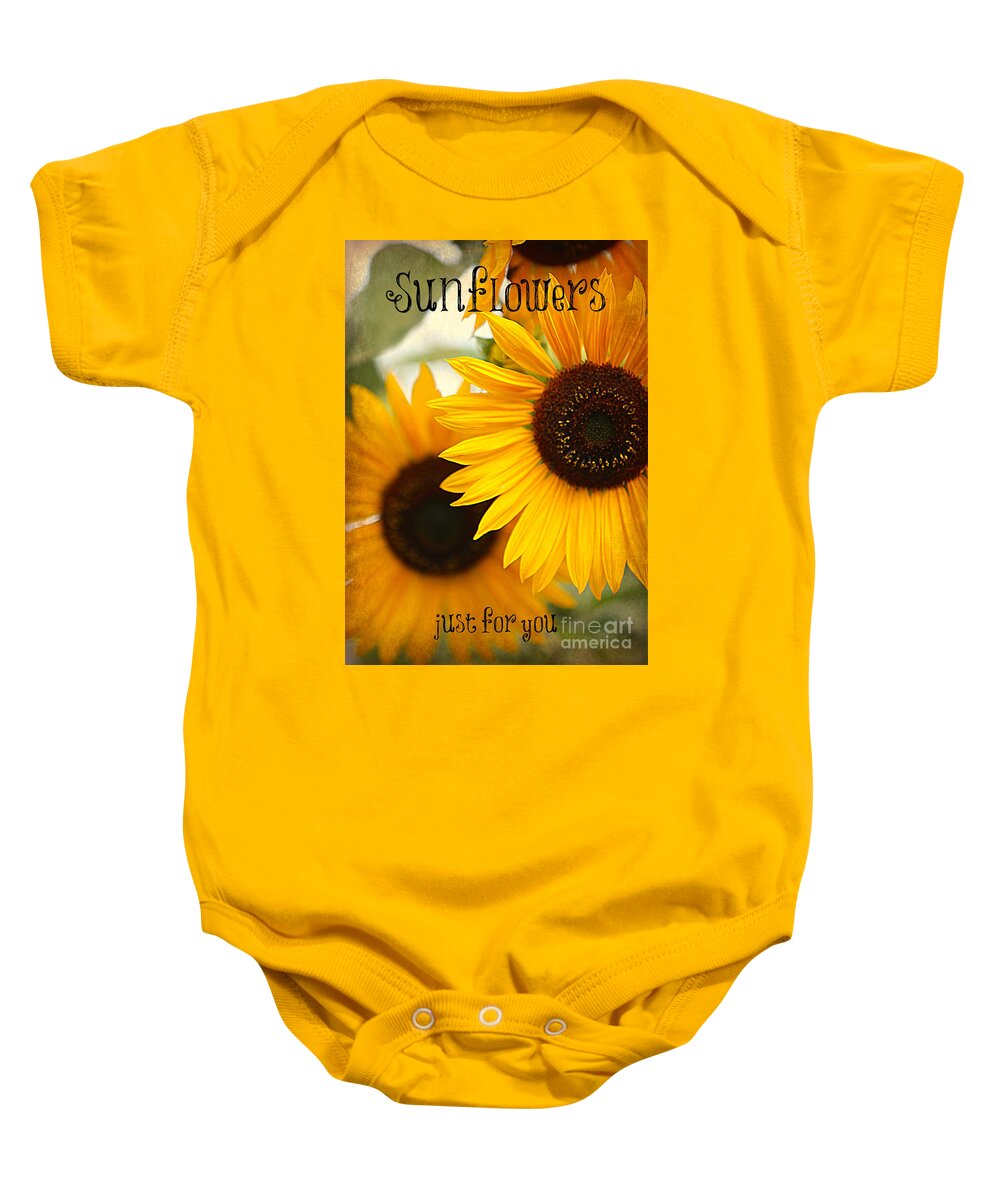 Sunflower Baby Onesie featuring the photograph Sunflowers Just for You by Carol Groenen