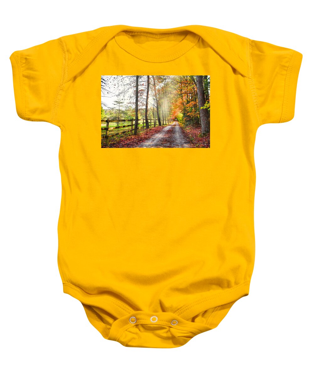 Appalachia Baby Onesie featuring the photograph Take the Back Roads by Debra and Dave Vanderlaan