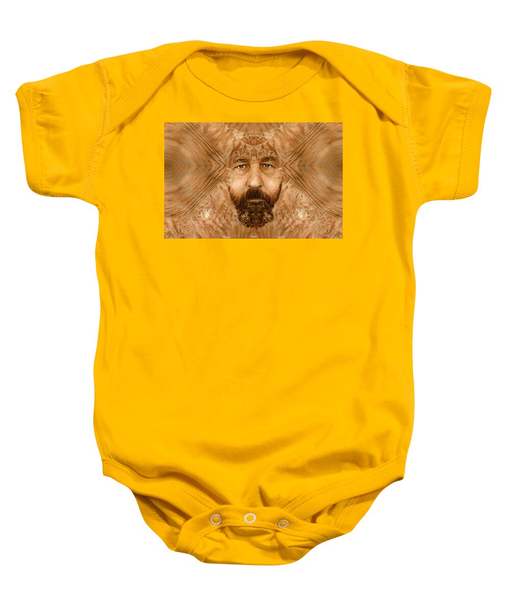 Wood Baby Onesie featuring the digital art Thinking in Wood by Rick Mosher