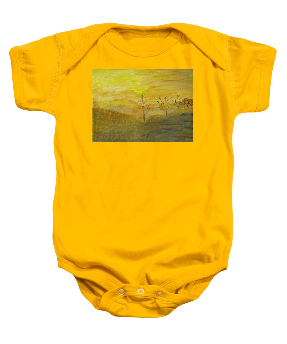 Beauty Of Moning Baby Onesie featuring the painting Touch of Gold by Sonali Gangane