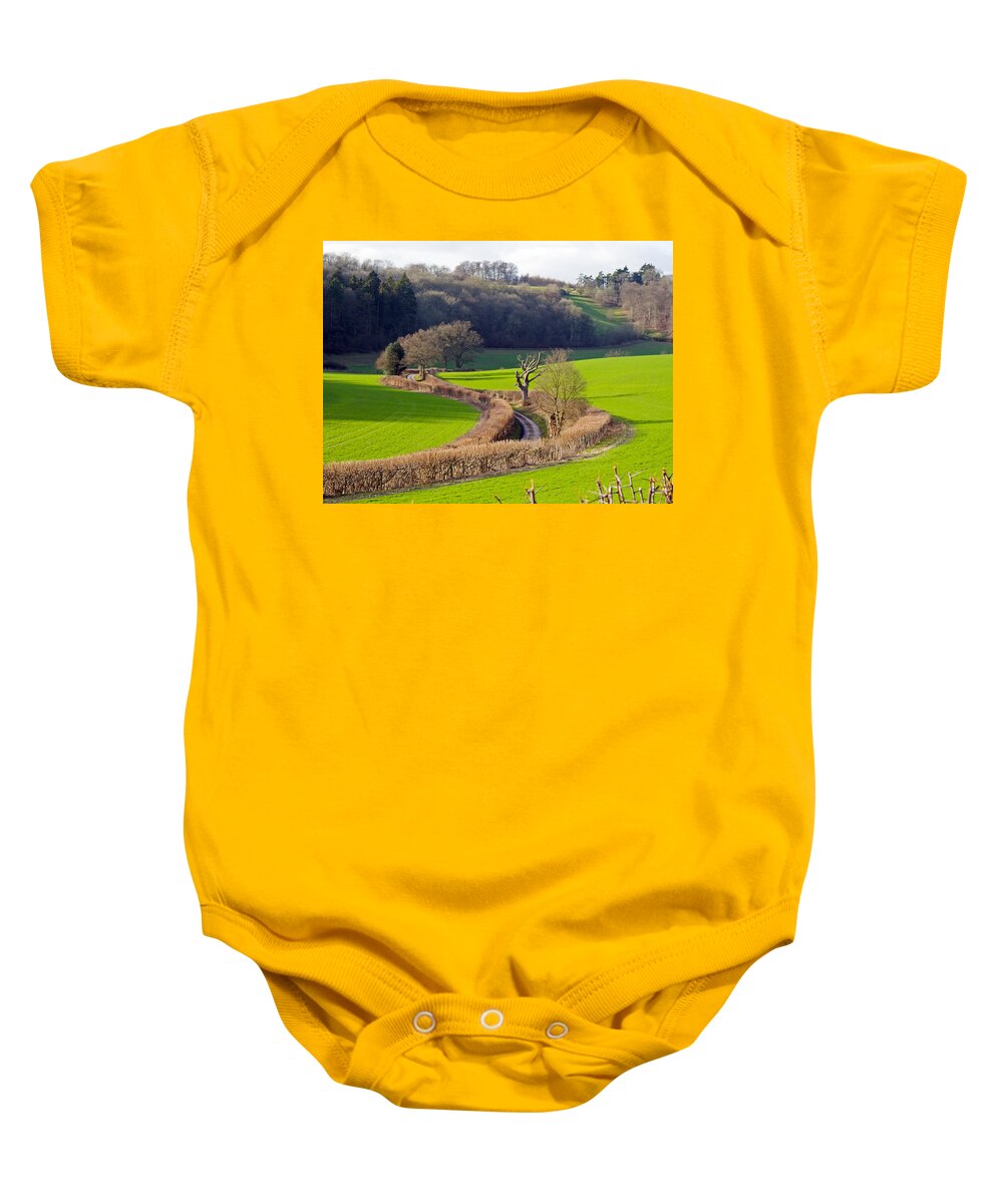 Winding Country Lane Baby Onesie featuring the photograph Winding Country Lane by Tony Murtagh