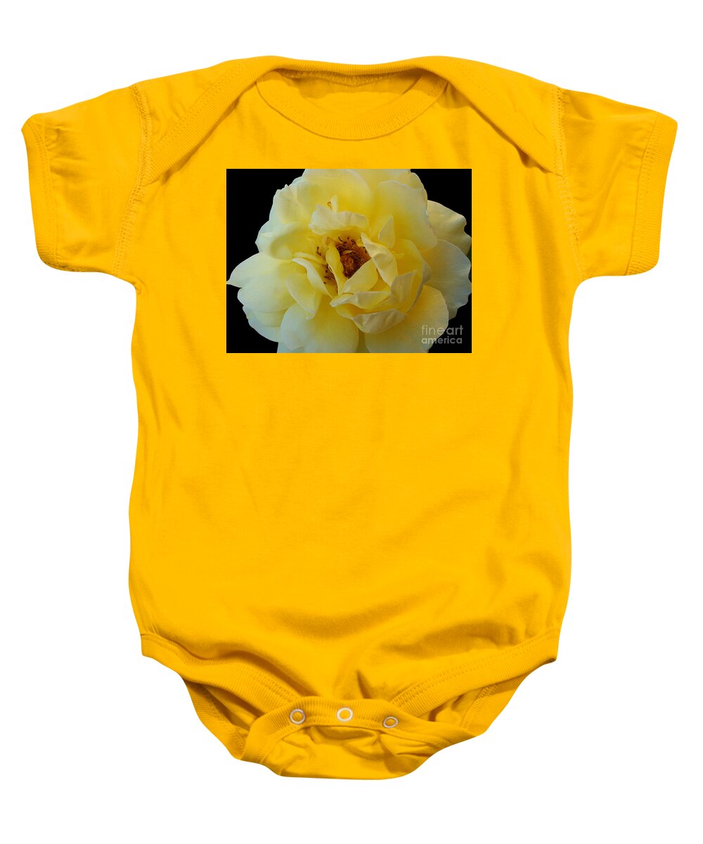 Yellow Baby Onesie featuring the photograph Yellow Rose by Nina Ficur Feenan