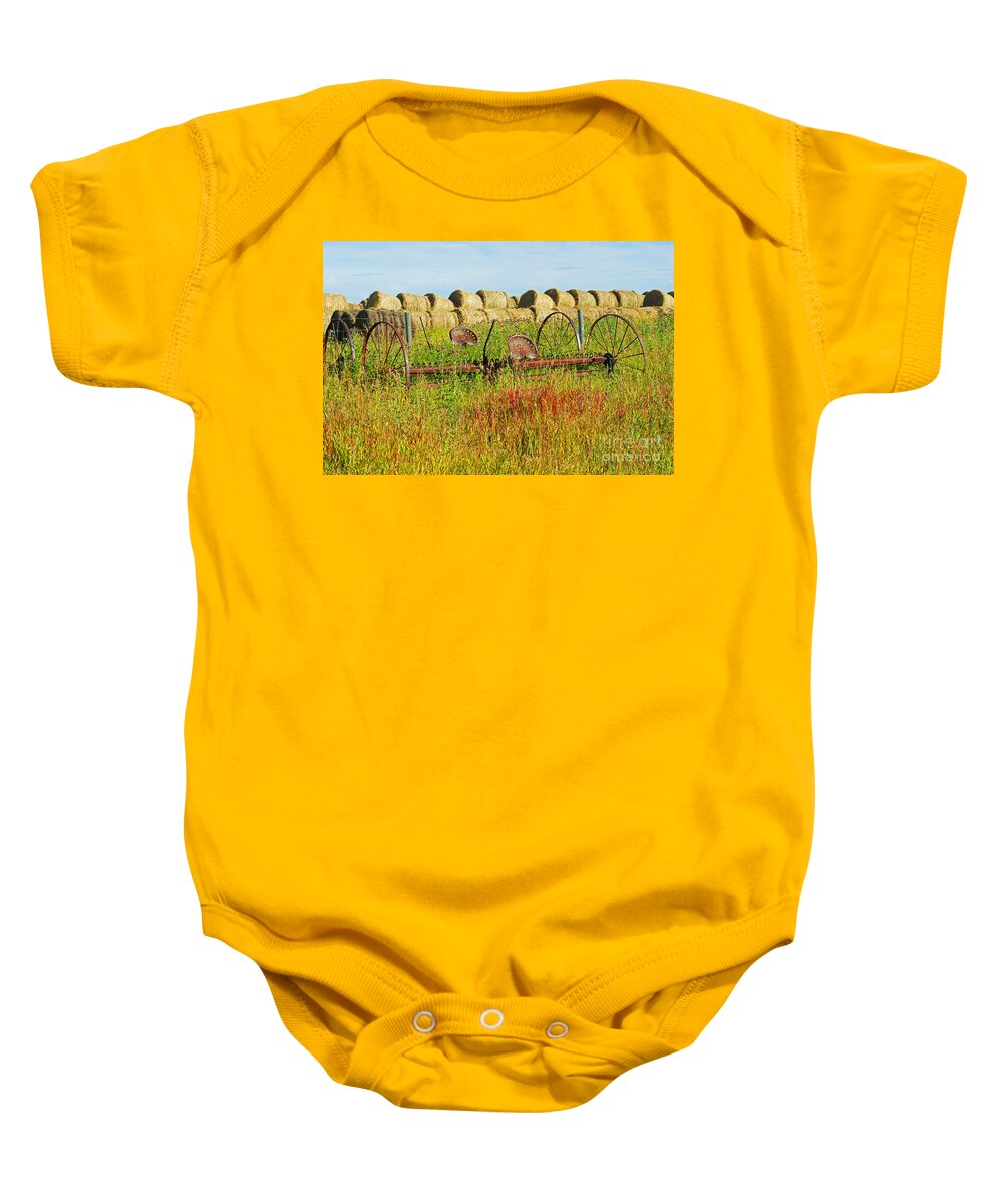 Farms Baby Onesie featuring the photograph Old Farm Equipment by Randy Harris