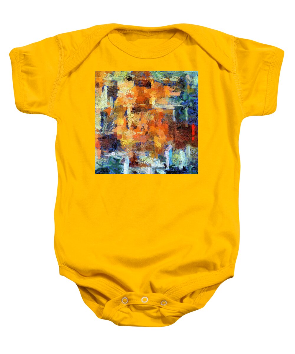 Again Baby Onesie featuring the mixed media On and On and On by Angelina Tamez