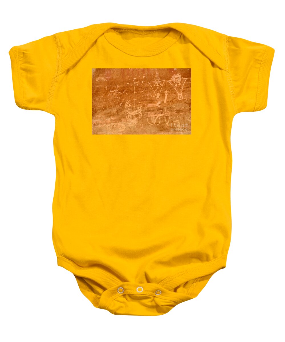 Pictograph Baby Onesie featuring the photograph Sego Canyon Petroglyphs by Gary Whitton