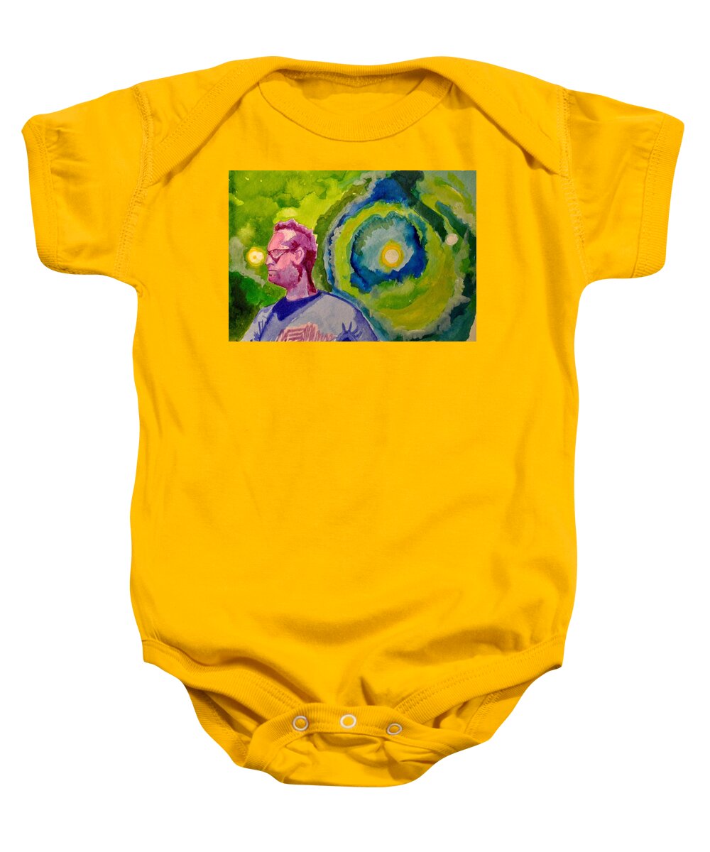 Umphrey's Mcgee Baby Onesie featuring the painting The Um Portal by Patricia Arroyo