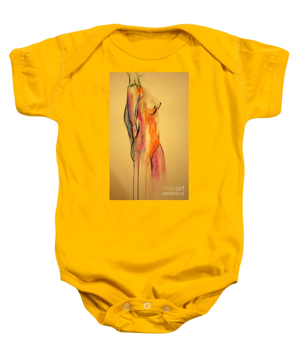 Sketch Class Paintings Baby Onesie featuring the painting Watercolor Nude by Julie Lueders 