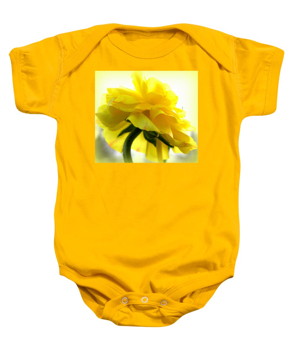 Ranunculus Baby Onesie featuring the photograph Yellow Glow In The Sun by Kim Galluzzo