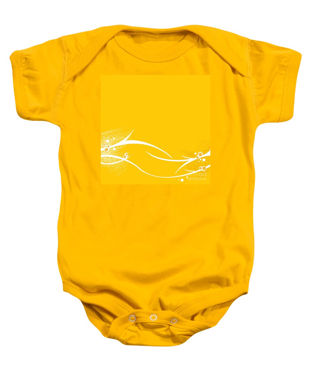 Abstract Baby Onesie featuring the digital art Yellow Twigs by Henrik Lehnerer