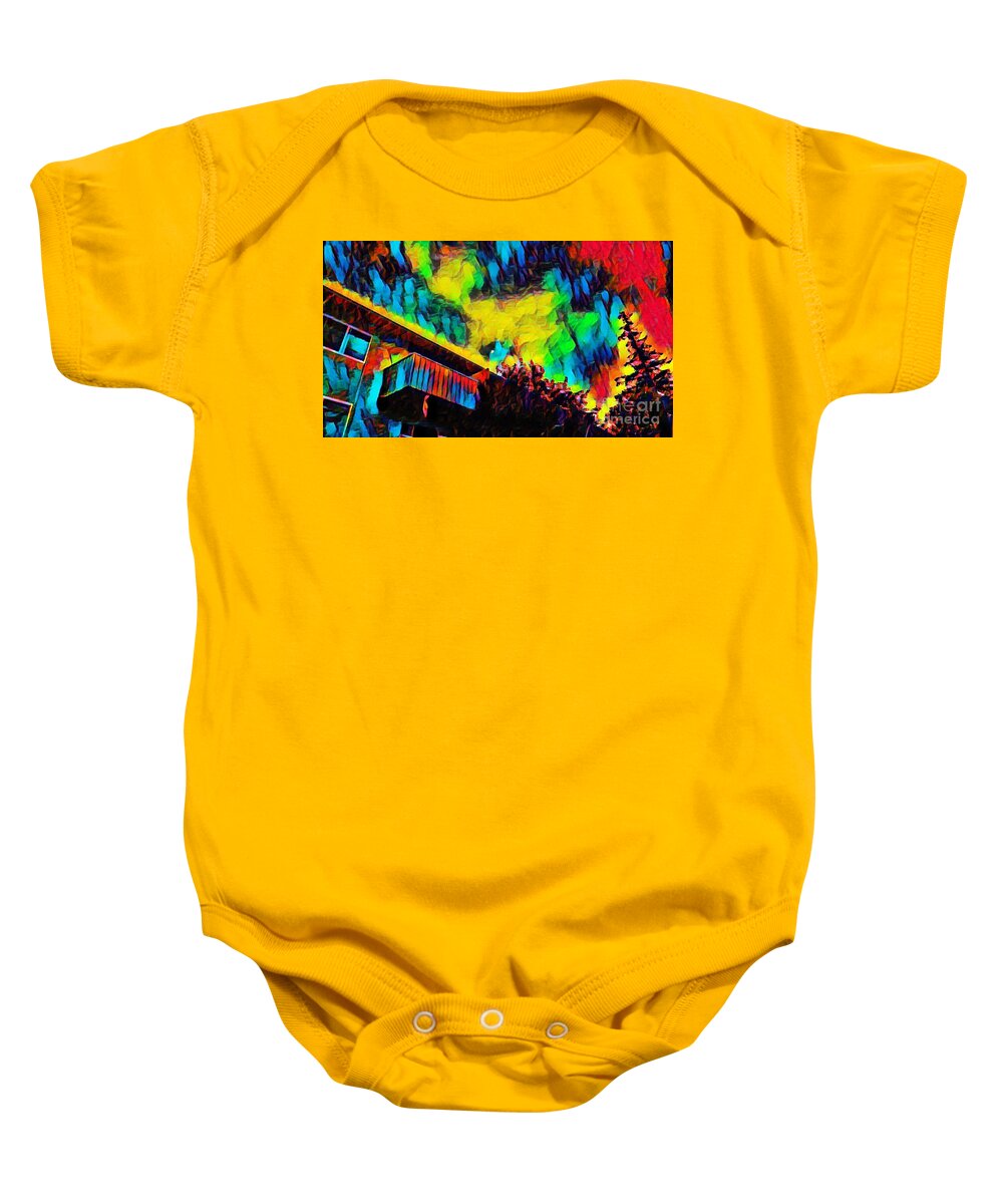 Sky Baby Onesie featuring the mixed media Colorful sky #1 by Steven Wills