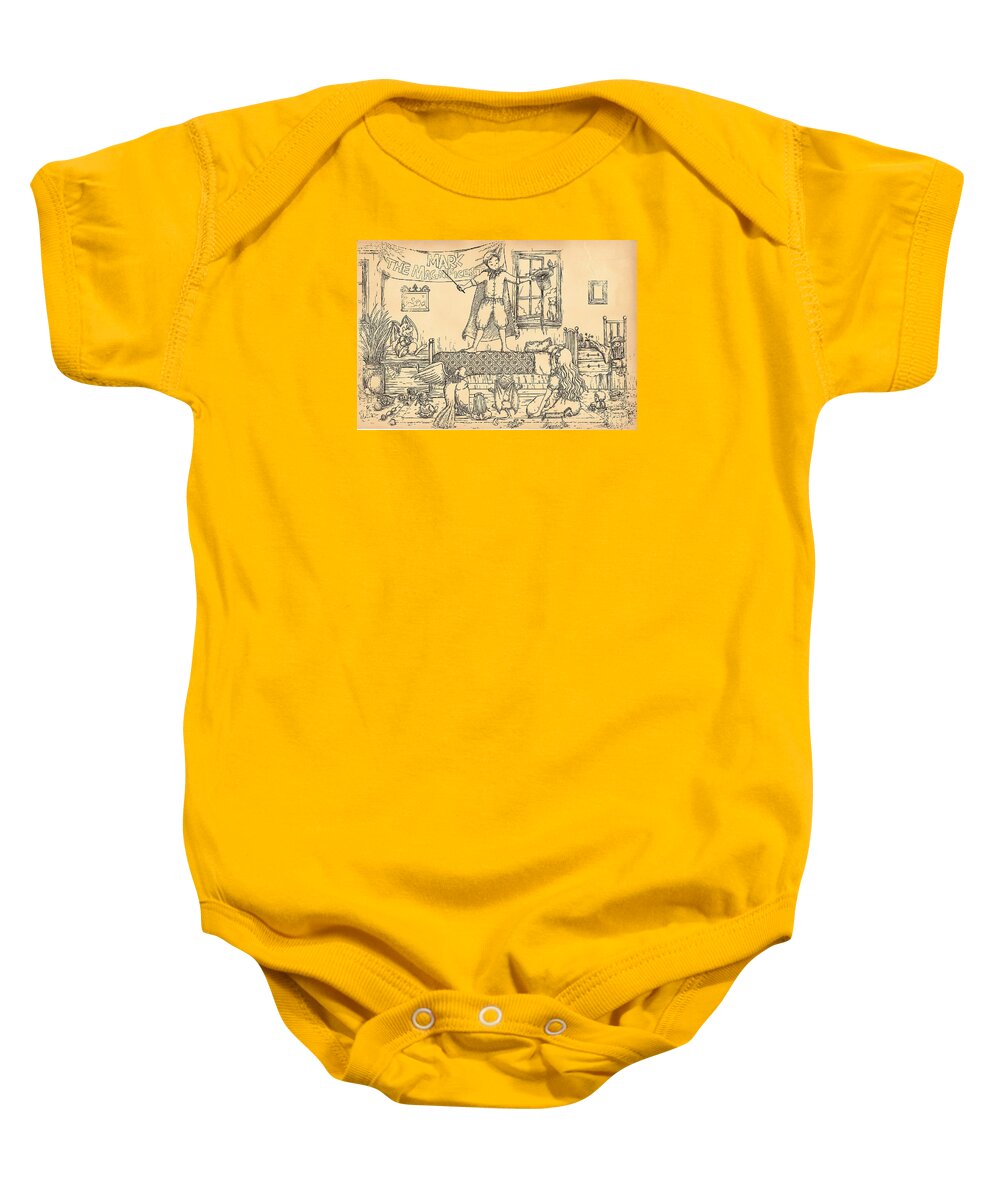  Wild West Baby Onesie featuring the painting Mark the Magnificent #2 by Reynold Jay